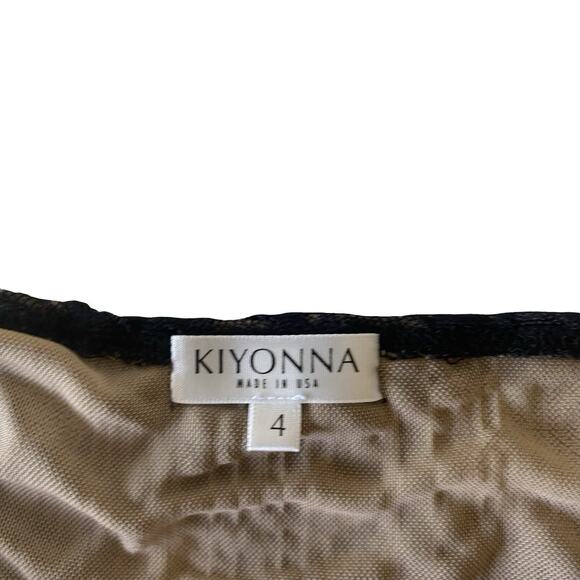 Kiyonna Black Lace Overlay Dress Plus Size 4 Sheer Sleeves Cocktail Evening - Picture 3 of 13